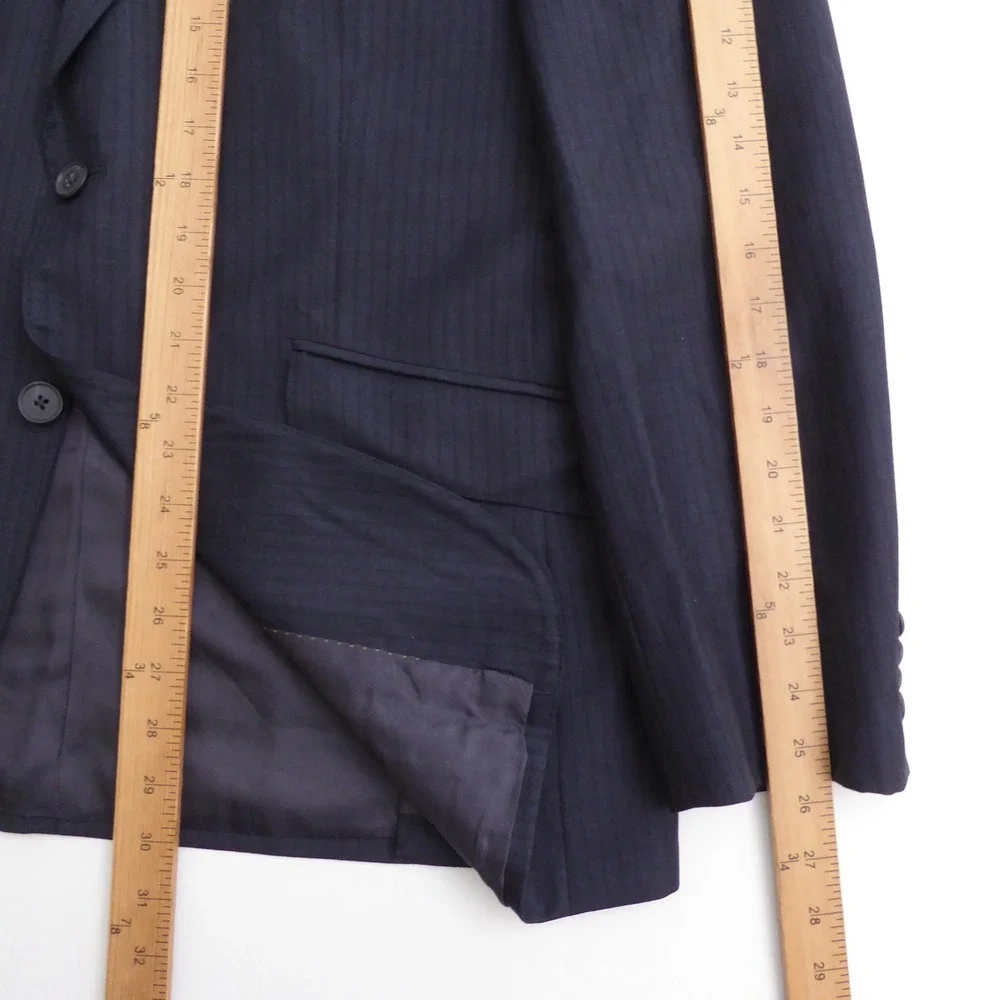 Joseph Abboud Mens Suit Jacket Navy Blue Pinstripe Slim Fit 42R